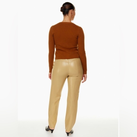 Wilfred Aritzia Rebel High Waisted Straight Leg Vegan Leather Pants - Picture 2 of 14
